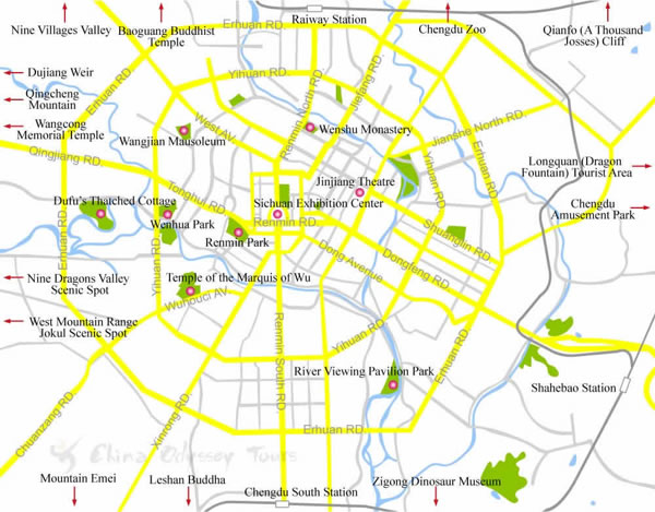 chengdu city centre carte